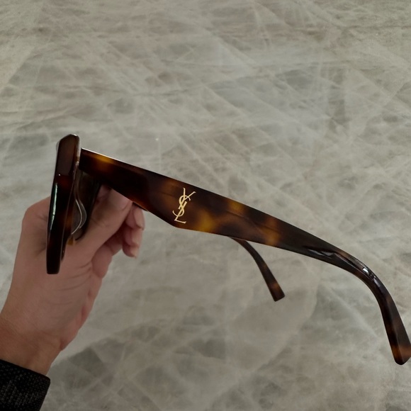 New Acetate YSL Angular cat-eye sunglasses in HAVANA main image 13